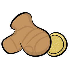 Ginger vegetable, spice icon 