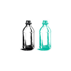 Glass Bottle Vector, vintage essential oils bottles vector, essential oils bottles, Medicine bottles vector.