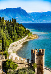 old town and port of Sirmione in italy