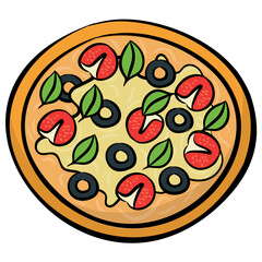 Hand drawn icon of pizza