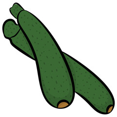 Hand drawn icon design of a vegetable, bottle gourd