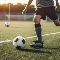 Soccer ball Dribbling. Generative AI