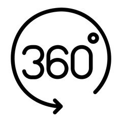 360 degrees line icon