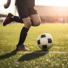 Fototapeta premium Soccer ball Dribbling. Generative AI