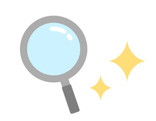 キラキラした虫眼鏡のイラスト