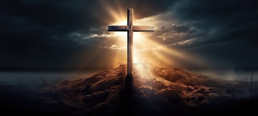 Naklejka premium cross christ jesus with generative ai