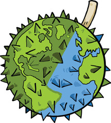 Thai durian cartoon, the fruit of the world