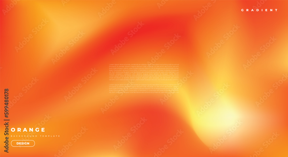 Wall mural Orange gradient mesh background template copy space. Abstract colour gradation design for poster, banner, or landing page