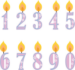 birthday candles set Vector Image