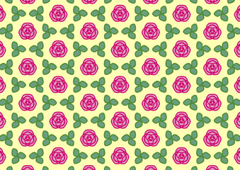 Pink rose with green leaf on soft color background
