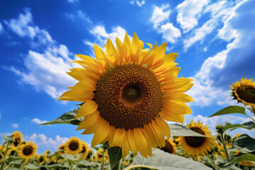 sunflower and blue sky, Generative AI