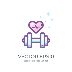 Cute colorful  dumbbell isolated on white