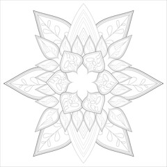 Coloring Books. Hand drawn flowers in zentangle style for t-shirt design or tattoo and coloring book