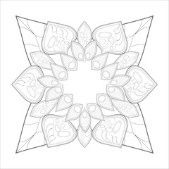 Coloring Books. Hand drawn flowers in zentangle style for t-shirt design or tattoo and coloring book