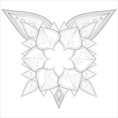 Coloring Books. Hand drawn flowers in zentangle style for t-shirt design or tattoo and coloring book