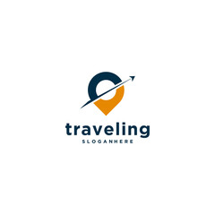 traveling logo template vector in white background