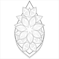 Coloring Books. Hand drawn flowers in zentangle style for t-shirt design or tattoo and coloring book