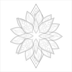 Coloring Books. Hand drawn flowers in zentangle style for t-shirt design or tattoo and coloring book
