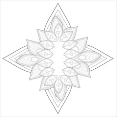 Coloring Books. Hand drawn flowers in zentangle style for t-shirt design or tattoo and coloring book