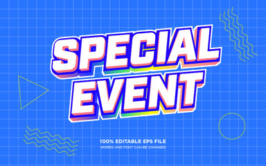 Festival event 3D editable text style effect