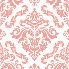 Orient vector classic pattern. Seamless abstract background with vintage elements. Orient pink and white pattern. Ornament for wallpapers and packaging