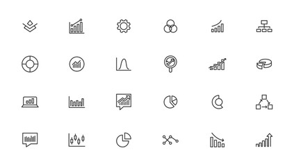 Business graphs and charts icons