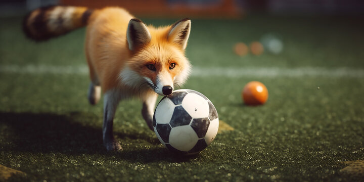 Fuchs spielt Fußball KI