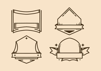 Four type of vintage style badge design