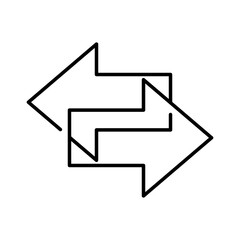arrow left and right button thin line Icon outline