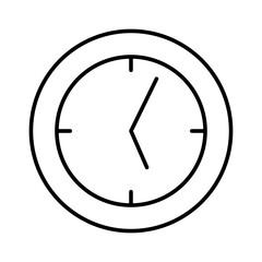 clock time button thine line Icon outline