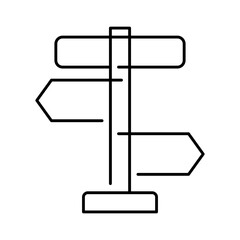 road sign direction button thin line Icon outline