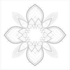 Zentangle flowers in black and white for coloring book. Hand Drawn Flowers for Adult Anti Stress of coloring page in Monochrome  Isolated in white background