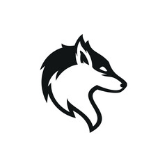 wolf head logo icon vector illustration