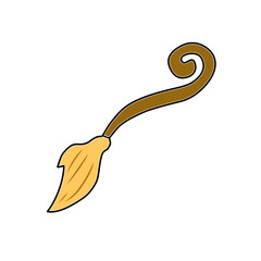 witch broom stick icon