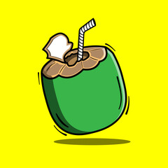 hand drawn coconut cocktail