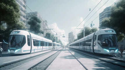 Fototapeta na wymiar Futurism High Speed Rail Station,created with Generative AI tecnology.