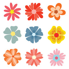 Set of flower shape vector