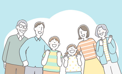 ポジティブで笑顔の家族