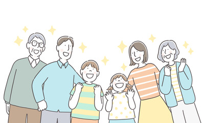 ポジティブで笑顔の家族