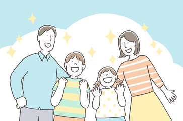 ポジティブで笑顔の家族