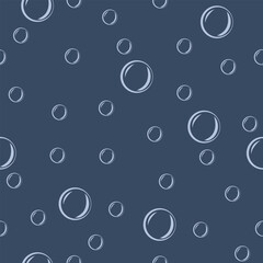Underwater seamless pattern with bubbles. Concept of sea and ocean life. Modern print for fabric, textiles, wrapping paper. Vector illustration