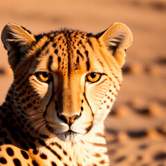 Close up portrait of a cheetah. Generative AI