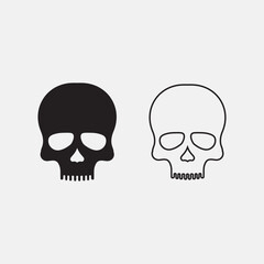 skull and bones icon logo design vector graphic illustration symbol