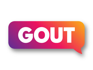 Gout - form of inflammatory arthritis that is very painful, text concept background
