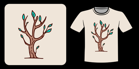 tree bud illustration for t-shirt design