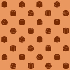 Hand Drawn Chocolate Vector Seamless Pattern