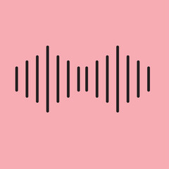 Sound wave vector icon. Sound wave isolated on pink background. Vector illustration.