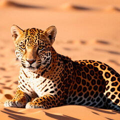 Fototapeta na wymiar Close up portrait of a leopard. Generative AI