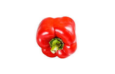 Red sweet pepper.  Isolated, transparent background