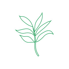 Green leaf vector icon. botany illustration sign . ecology symbol. eco sign.
